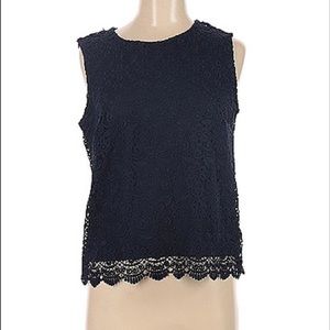NWT Uniqlo blue Lace sleeveless blouse M